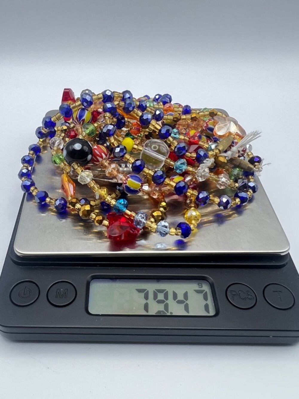 Lot Of 3 Glass Clay Bead Necklaces Multicolor 27" Handmade Boho Festival Layer - Picture 6 of 16